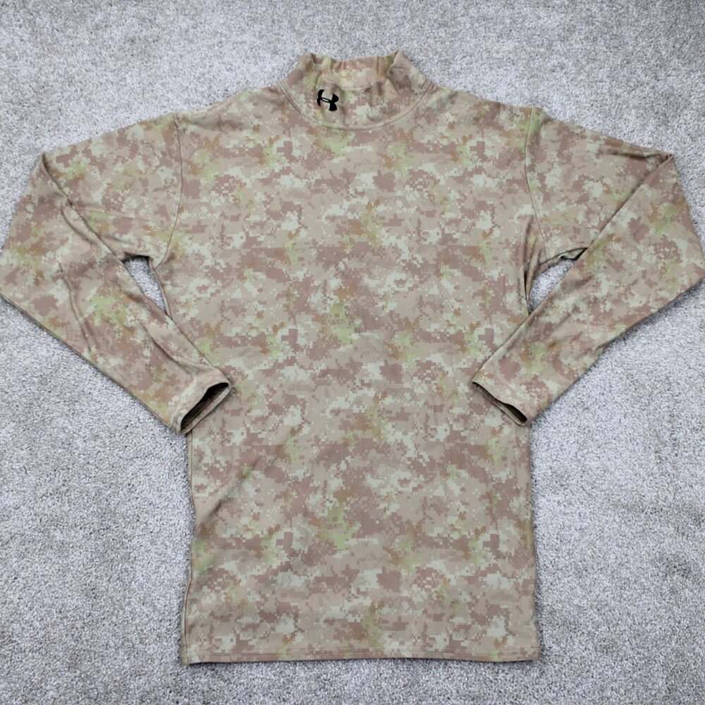 Under Armour Camo Sweatshirt‎ Mens Medium Brown Camouflage Coldgear L/S Pullover